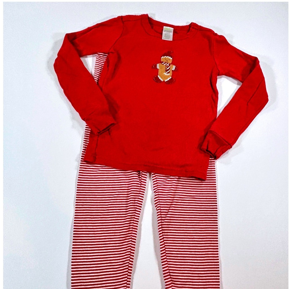 Vintage Y2K 2005 Gymboree Pajamas Gingerbread Man Holiday Traditions Girls 7